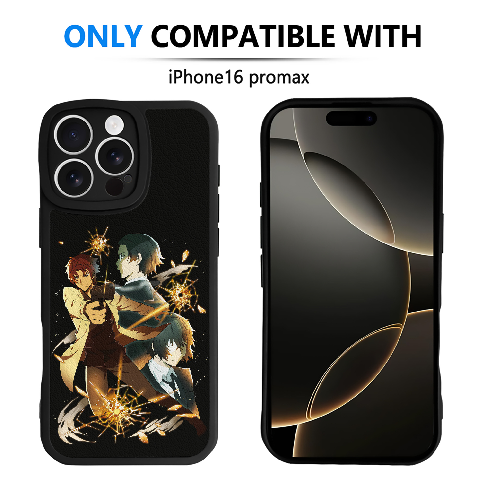 （画像用） 文豪ストレイドッグス Bungo Stray Dogs 【iPhone 16シリーズ対応】シリコンスマホケース（レザー調） 材質：シリコン